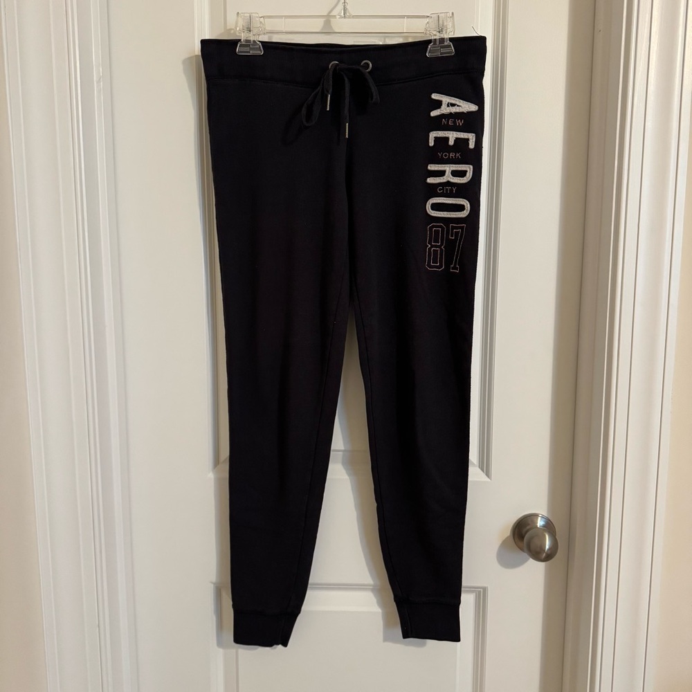 Aeropostale Y2K Vintage Black Cuffed Joggers, S